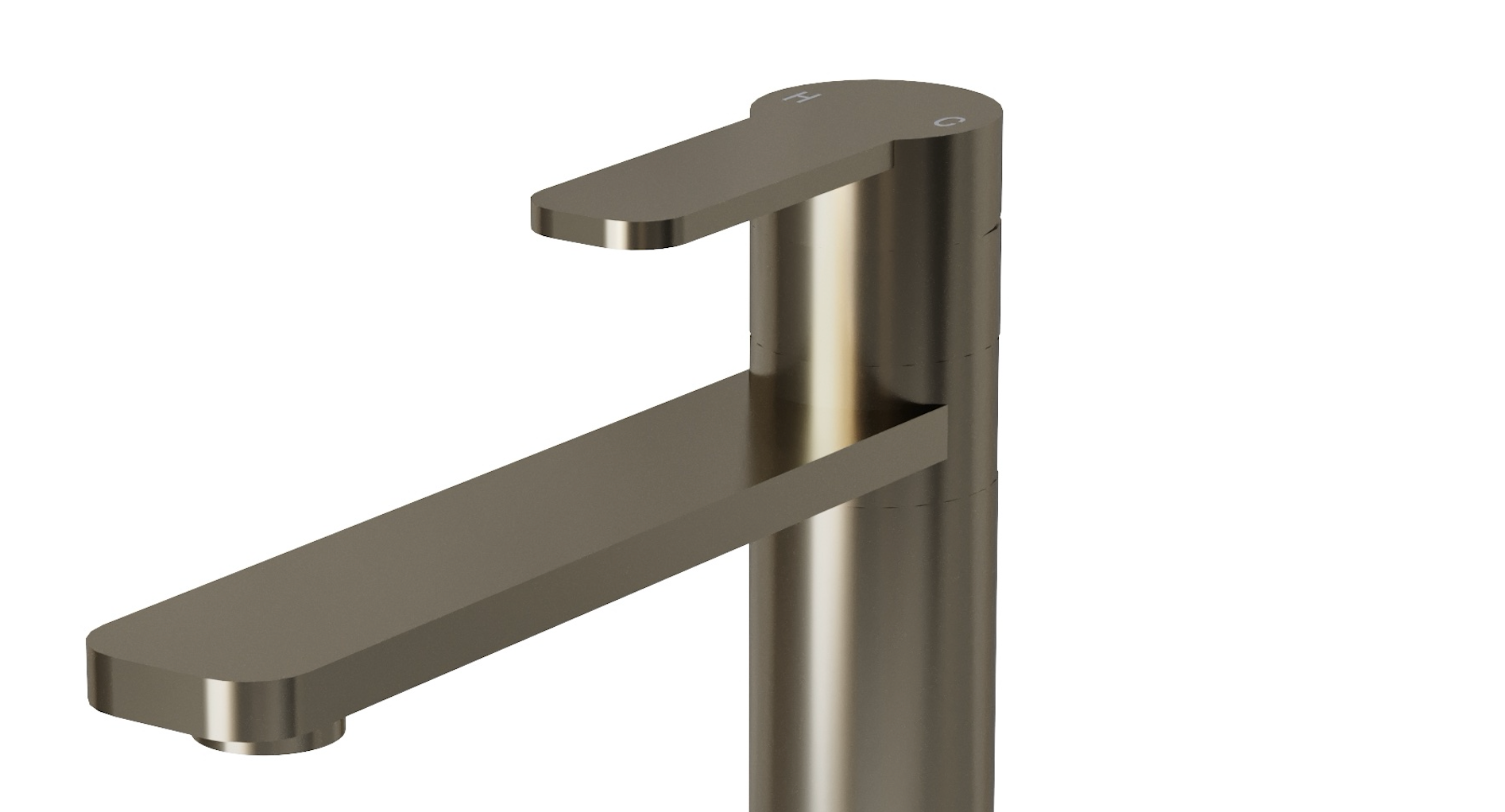 Liquida LX389BS Single Lever Pillar Style Swivel Spout Brushed Steel Kitchen Tap